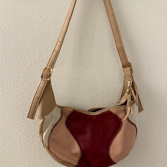 Source Unknown Handbags - Pink/Red and Tan Shoulder Bag